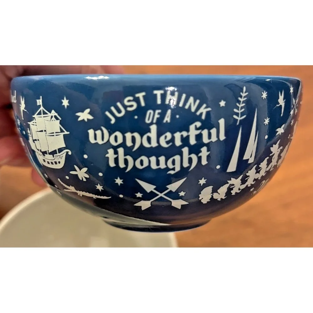 Disney Peter Pan Never Land 3 Piece Small Bowl Set Think Happy Thoughts 4